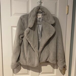 Bershka Light Gray Teddy Jacket